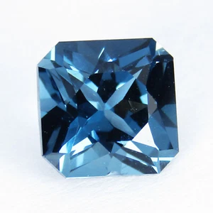 2.27Cts Nice Looking Natural London Blue Topaz 7mm Radiant Cut Collection Gem - Picture 1 of 3