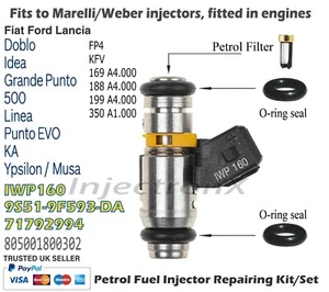 Fuel Injector Service Repair Kit O-Ring IWP160 FIAT FORD LANCIA engines  1.2 1.4 - Picture 1 of 1