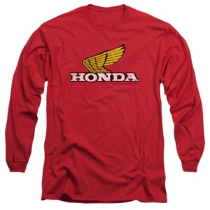 HONDA YELLOW WING LOGO Licensed Adult Men's Long Sleeve Tee Shirt SM-3XL - Picture 1 of 2