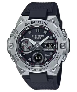 New Casio Men's G Shock G-Steel Slim Black Resin Strap Analog Watch GSTB400-1A - Picture 1 of 3
