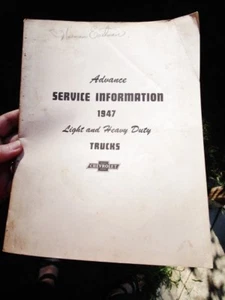 Camiones ligeros y pesados Chevrolet GM Motors 1947 información de servicio avanzado concesionario - Imagen 1 de 7