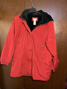 Classic Elements large ski winter coat detachable hood red size large VTG - Picture 1 of 9