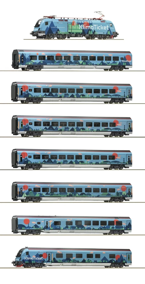 Roco 61500 Set Railjet  Taurus 1116 Klimajet 8-tlg. ÖBB, DSS, Beleuchtung, selte - Bild 1 von 1