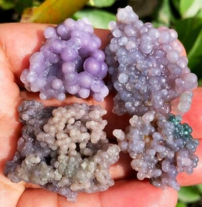 47 g 4 piezas calcedonia botrioidal natural Starlight púrpura uva ágata especificación ie3059 - Imagen 1 de 14