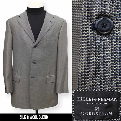 HICKEY FREEMAN Hombre LANA Y SEDA CANTERBURY Abrigo Deportivo Traje Chaqueta Blazer 42 L Foto 1 de 4