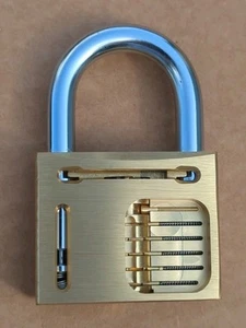 Brass Cutaway Padlock Pad Lock NICE FOR DISPLAY - Bild 1 von 7