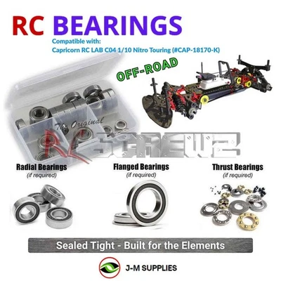 RCScrewZ Rubber Shielded Bearings cap016r for Capricorn LAB C04 Nitro 1/10 | SET - Image 1 of 4