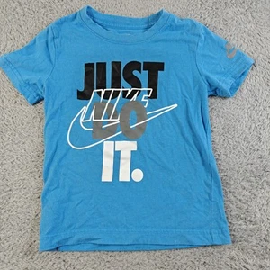 Nike Tee Shirt Kids Electric Blue Size S (4-5yrs) Short Sleeve - Picture 1 of 3