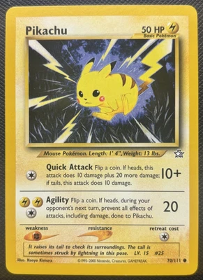 Pikachu 70/111 Neo Genesis Regular Common LP Pokemon 2000 - Image 1 of 2