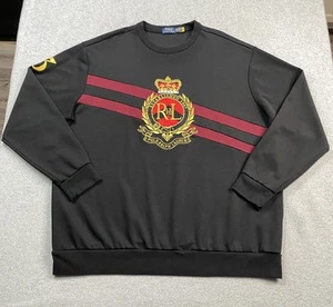 Polo Ralph Lauren Sudadera Para Hombres 2XL ALTO Corona Grande Cresta #3 Pullover a Rayas - Imagen 1 de 14