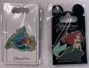 Ariel Little Mermaid On Rock & With Castle Disney Trading Pin Lot Of 2 Pins - Picture 1 of 4
