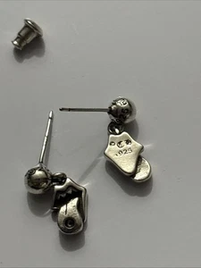 Pendientes lengua corazones cromados piedras rodantes par de pendientes - Imagen 1 de 2