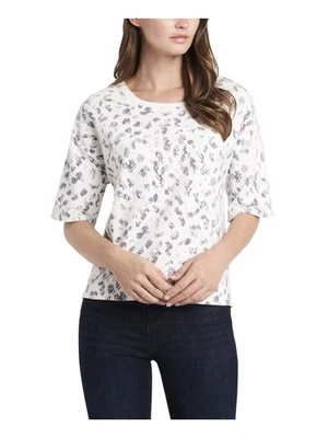 Blusa feminina VINCE CAMUTO manga cotovelo terry francesa gola redonda - Imagem 1 de 3