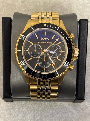 Orologio Uomo Michael Kors MK8726 Bayville Cronografo Tono Oro
