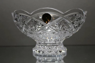 One (1) Waterford Irish Crystal Cullen 6 1/2" Cut Footed Bowl Mint in Box Signed - Image 1 of 4