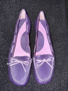 Gianni Bini Women's Slides Purple Leather Kitten Heel Pumps Size 8 S43 - Picture 1 of 6