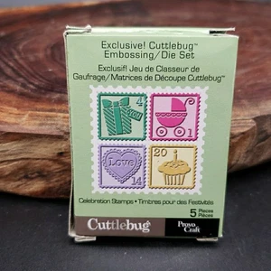 Cuttlebug Celebration Stamps Embossing Die Set Provo Craft 5pc New Sealed - Picture 1 of 3