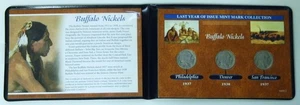 Last Year of Issue Mint Mark Collection Buffalo Nickels 1937-P 1938-D 1937-S - Picture 1 of 7