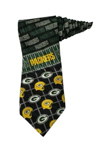 Ralph Marlin RM Sport NFL Green Bay Packers V Logo Helmet Vintage Necktie Silk - Picture 1 of 7