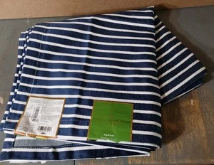 Kate Spade Cocktail DInner Napkin Cotton 6pc Blue White Stripe 20x20 Macys - Picture 1 of 4