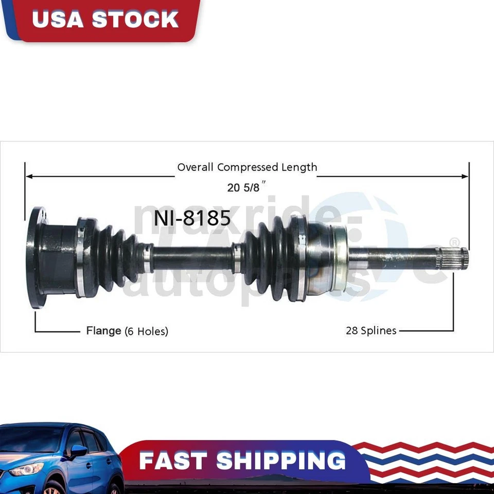 Eixo dianteiro direito TrakMotive CV compatível com 2000 2001 2002 2003 1997 INFINITI QX4 - Imagem 1 de 1