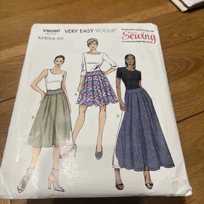 Vogue V9090 Very Easy Misses Skirt Uncut Sewing Pattern Sizes 6-22 NEW - Image 1 of 3