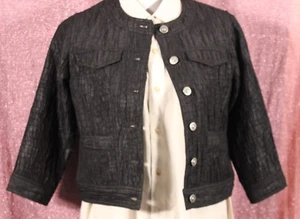 Ruby Rd Black Bolero Jacket Women's Size Petite 4 - Picture 1 of 4