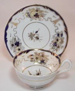 Antique Hamilton & Moore Patt 832 Gilded Footed Cup & Saucer  c1840s VGAC - Picture 1 of 16
