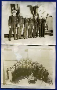 2 Fotos US Navy Matrosen auf Schiff 40er Jahre WWII - Bild 1 von 4