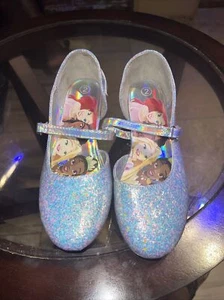 Disney Frozen Kleinkind Mädchen Dress Up Ballett Absatz Stil blau Glitzer Schuhe Größe 6 - Bild 1 von 9