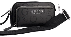 GUESS SAFFRON LOGO CROSSBODY SHOULDER BAG HANDBAG Black Coal AUTHENTIC New BNWT - Picture 1 of 24