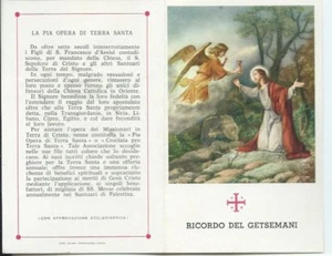 SANTINO FOGLIETTO RICORDO DEL GETSEMANI FOGLIA DI OLIVO PIA OPERA TERRA SANTA - Picture 1 of 2
