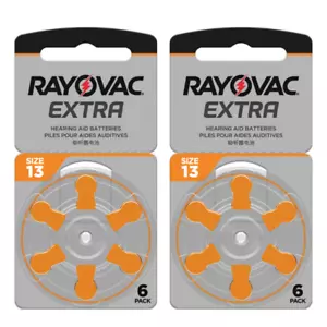 12 Zellen x Rayovac Extra Hörgerät 13 Größen Batterien * Zink Luft * Quecksilberfrei - Bild 1 von 2