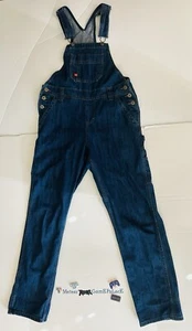 Dickies Dungarees Womens 32x40 Blue Bib Overalls Workwear Denim Carpenter Lady - Picture 1 of 7