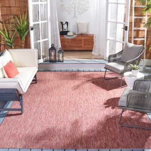 SAFAVIEH Outdoor CY8522-36522 Courtyard Red / Red Rug - Picture 1 of 31