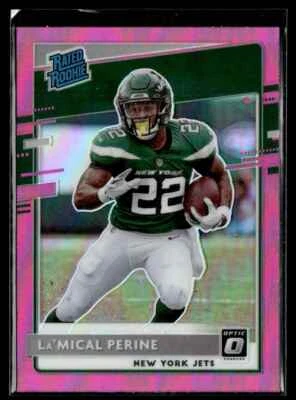 2020 Donruss Optic Preview Pink La'Mical Perine RC New York Jets #P-340 - Image 1 of 2