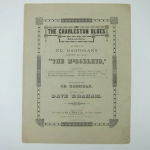 Sheet Music The Charleston Blues Ed Harrigan The McSorleys Braham Antique 1882 - Picture 1 of 12