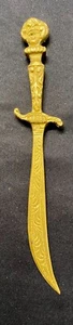 "ABRIDOR DE CARTAS DE BRONCE BELLEZA DAGA 6" DORADA PARCIALMENTE Y GRABADA c1980 v/g - Imagen 1 de 5