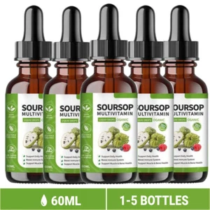 1-5x Graviola Soursop Liquid Drops Fruit & Leaf Herbal Extract h t 60ml - Picture 1 of 21