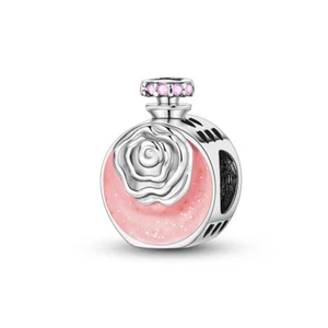 MULA European Pink Women Perfume DIY Charm AAA CZ Fit Bracelet 925 Silver Plated - Picture 1 of 6