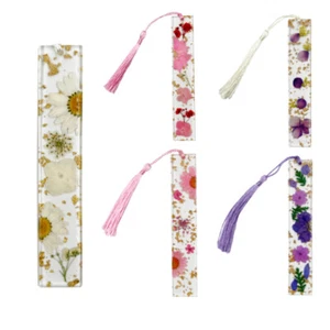 Dried Flower Resin Bookmarks Handmade Floral Page Marker Gifts For Book Lovers - Picture 1 of 9