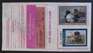 RW56 - 1989 Federal Duck Stamp on Montana Hunting License - Picture 1 of 2
