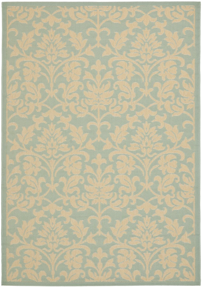 Alfombras Safavieh interiores/exteriores aguamarinas/cremas - CY6132-25 Foto 1 de 1