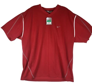 Nike Polo Shirt Men’s Sz XL Golf Red Standard Fit Short Sleeve V-Neck - Picture 1 of 3