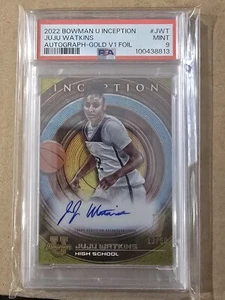 JUJU WATKINS 2022 BOWMAN U INCEPTION AUTO GOLD FOIL /50 PSA 9 MINT USC TROJANS - Picture 1 of 2