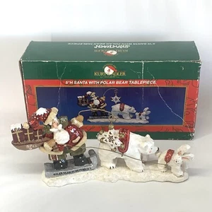 Kurt S Adler SnowTown Babbo Natale con orso polare figura mondo di Babbo Natale villaggio di Natale - Foto 1 di 11