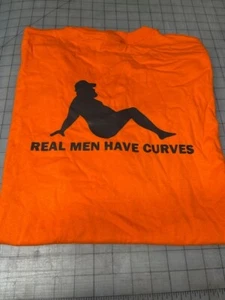 Herren T-Shirt groß lustig sexy Papa Körper echte Männer haben Kurven XL orange - Bild 1 von 4