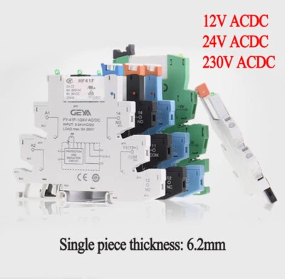 Slim Relaismodul für SPS 12V 24V ACDC Mini Relaismodul 6,2mm Stärke - Bild 1 von 4