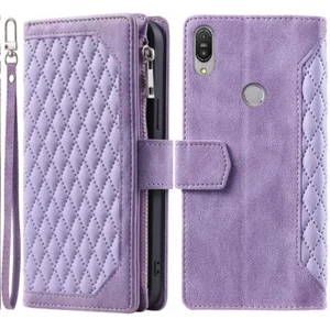 Zenfone Max Pro (M1) ZB601KL Rhombic Wallet Case Leather Zipper Flip Card Case - Picture 1 of 44