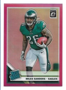 Miles Sanders 2019 Panini Donruss Optic Pink Prizm Rated Rookie #172 Eagles RC - Imagen 1 de 2